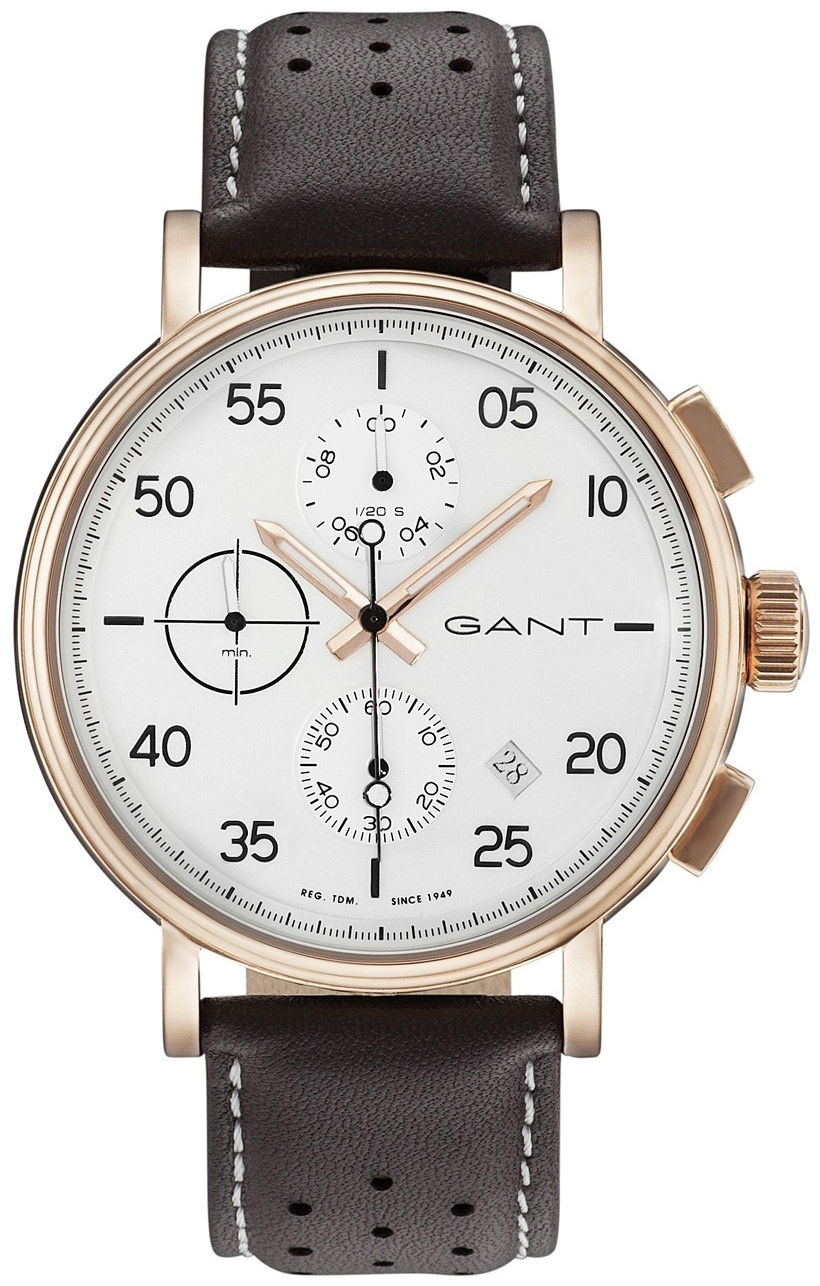 Gant Wantage Herreklokke GT037002 Hvit/Lær Ø45 mm - Gant