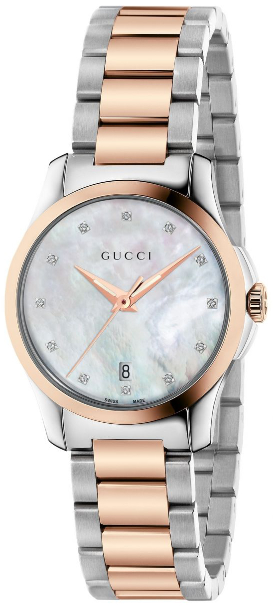 Gucci G-Timeless Dameklokke YA126544 Sølvfarget/Rose-gulltonet stål