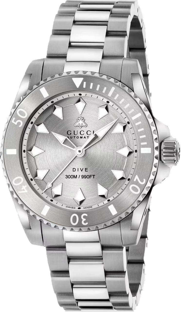 Gucci YA136354 Dive Sølvfarget/Stål Ø40 mm