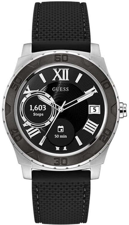 Guess Herreklokke C1001G1 Classic Sort/Gummi Ø44 mm
