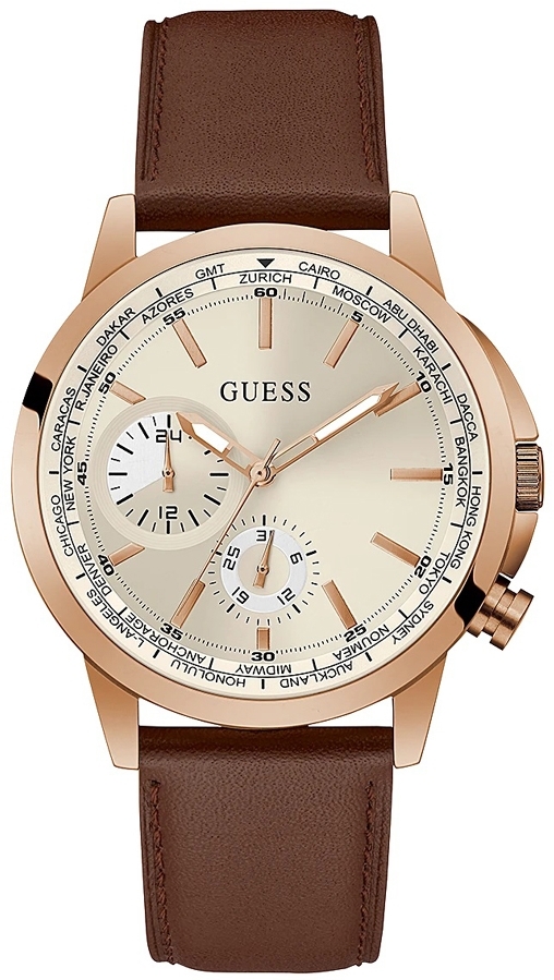 Guess Herreklokke GW0540G4 Spec Sølvfarget/Lær Ø44 mm