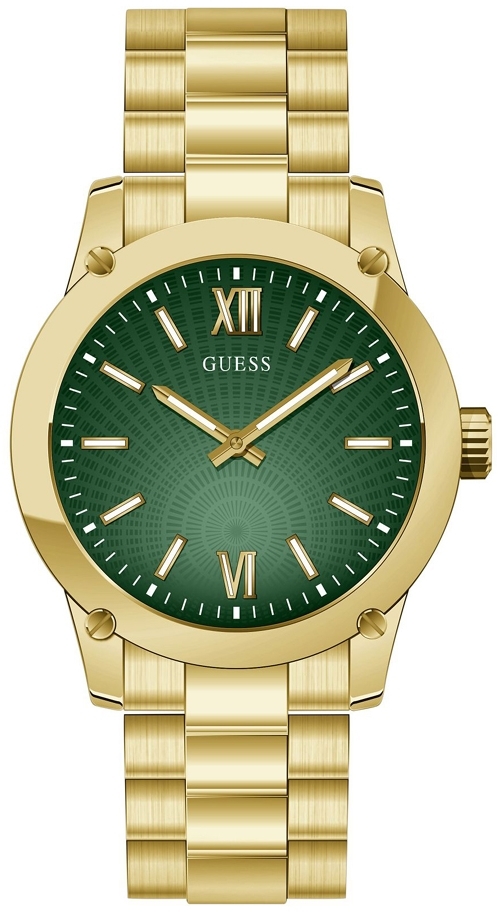 Guess Herreklokke GW0574G2 Crescent Grønn/Gulltonet stål Ø44 mm