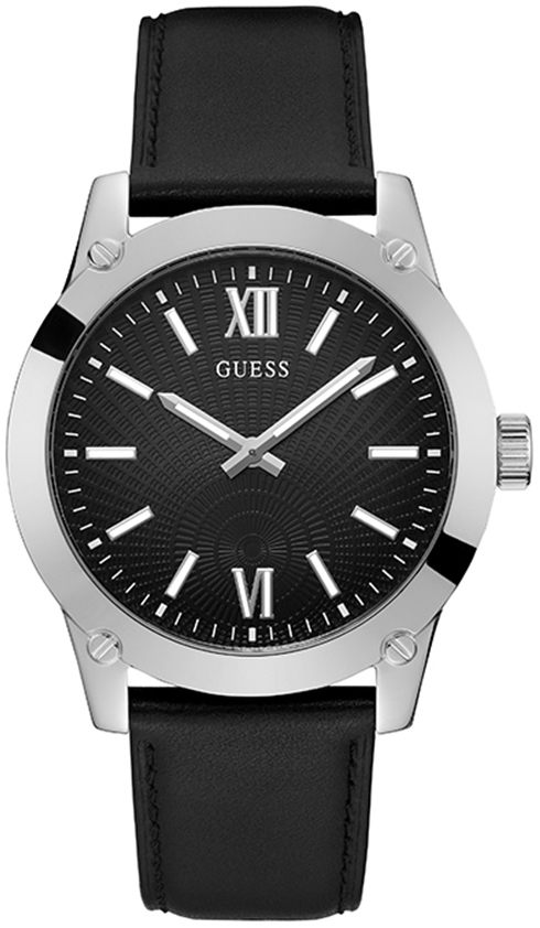 Guess Herreklokke GW0630G1 Crescent Sort/Lær Ø44 mm