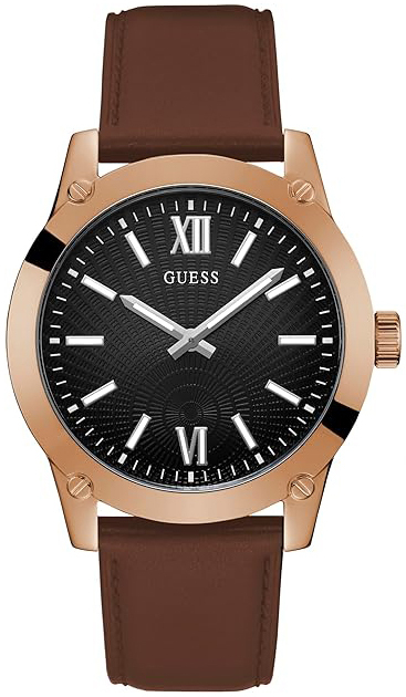 Guess Herreklokke GW0630G3 Crescent Sort/Lær Ø44 mm