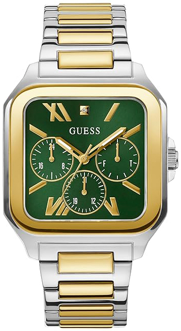 Guess Herreklokke GW0631G1 Multifunction Grønn/Gulltonet stål