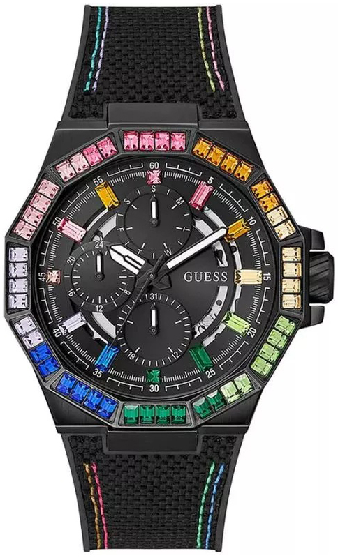 Guess Herreklokke GW0701G1 Energy Sort/Gummi Ø45 mm