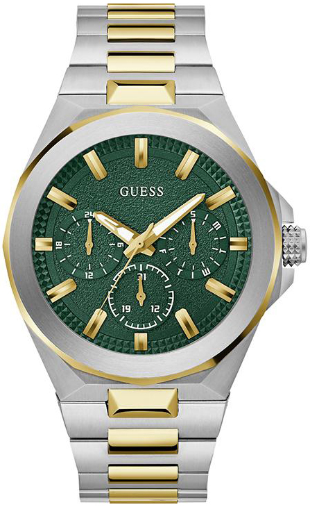 Guess Herreklokke GW0798G3 Dashboard Grønn/Gulltonet stål Ø46 mm