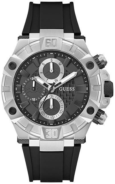 Guess Herreklokke GW0802G1 Sport Sort/Gummi Ø46 mm