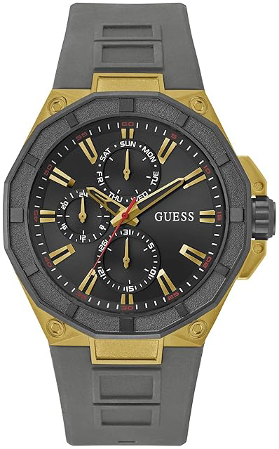 Guess Herreklokke GW0803G1 Tri Luxe Grå/Gummi Ø46 mm
