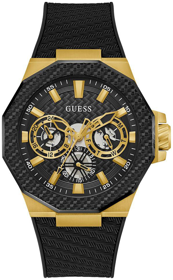 Guess Herreklokke GW0853G2 Indy Sort/Gummi Ø45 mm