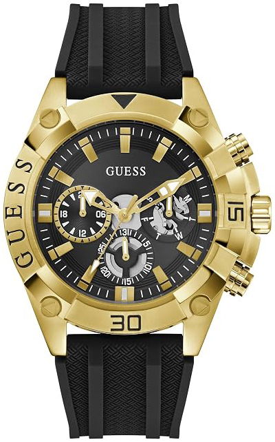 Guess Herreklokke GW1060G2 Prospect Sort/Gummi Ø46 mm