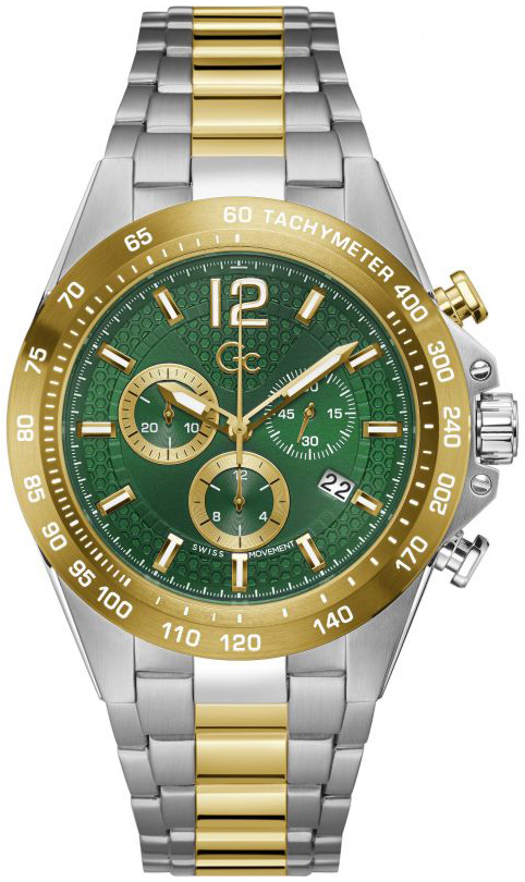 Guess Herreklokke Z07008G9MF Audacious Grønn/Gulltonet stål Ø44 mm