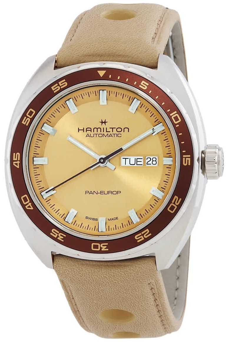 Hamilton Herreklokke H35435820 American Classic Pan Europ Beige/Lær