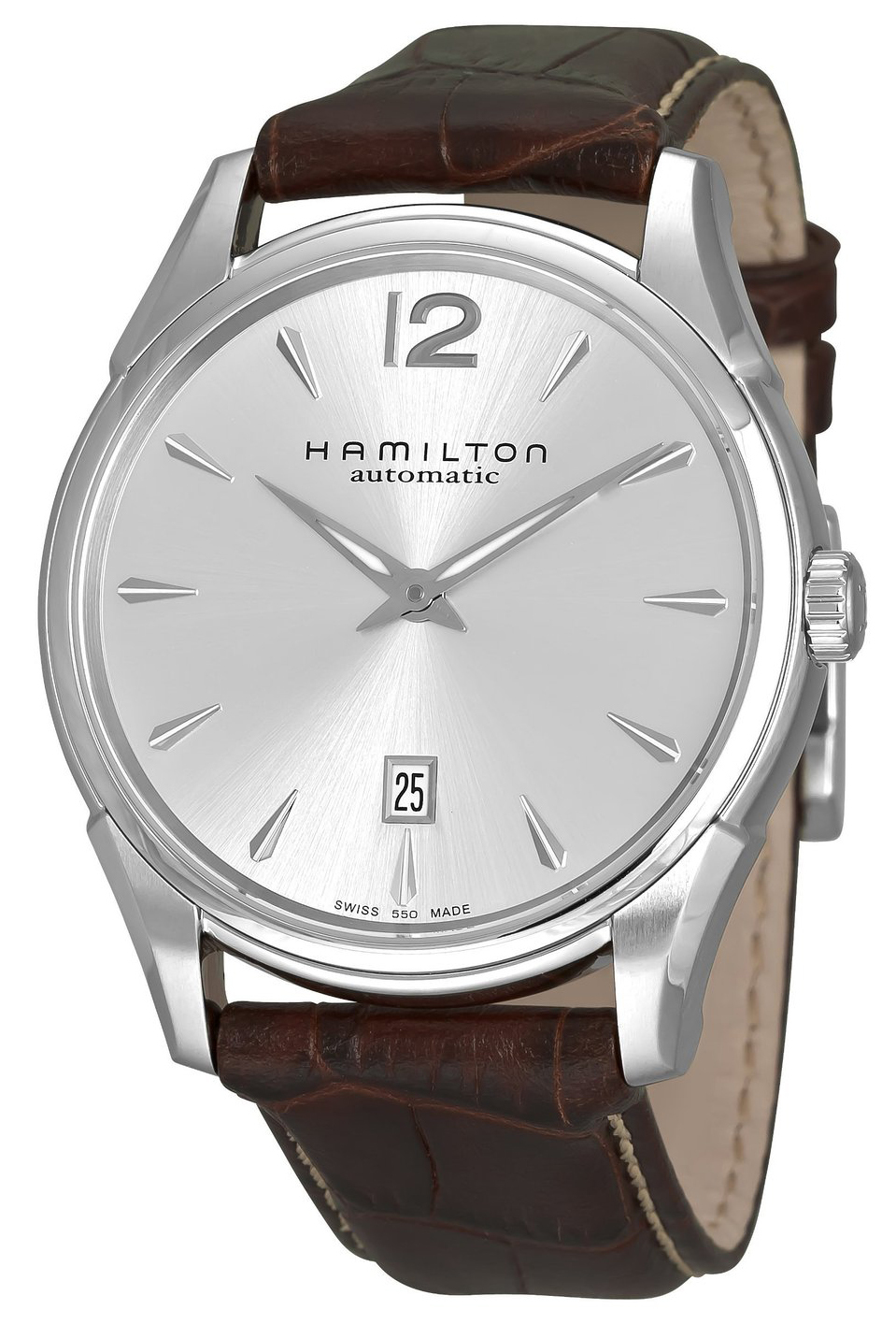 Hamilton Herreklokke H38615555 Sølvfarget/Lær Ø43 mm