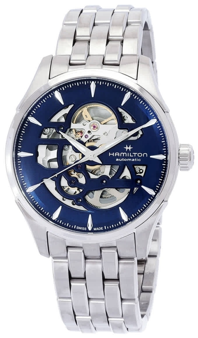 Hamilton Herreklokke H42535141 Jazzmaster Skeleton Blå/Stål Ø40 mm