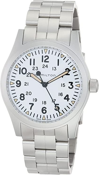 Hamilton Herreklokke H69529113 Khaki Field Hvit/Stål Ø42 mm