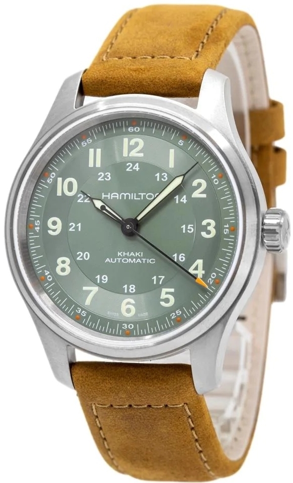 Hamilton Herreklokke H70545560 Khaki Field Grønn/Lær Ø42 mm