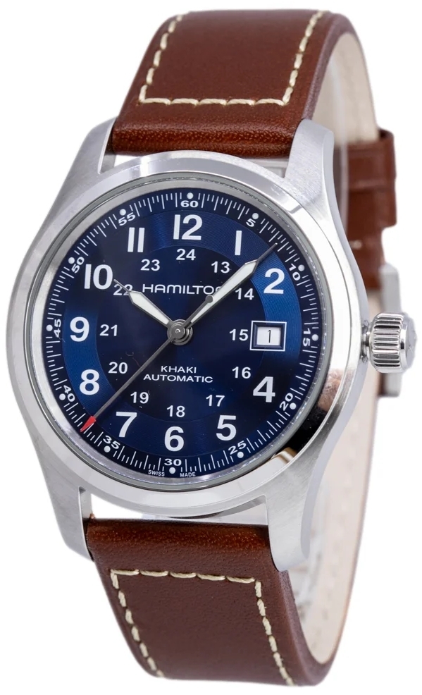 Hamilton Herreklokke H70605540 Khaki Field Blå/Lær Ø42 mm