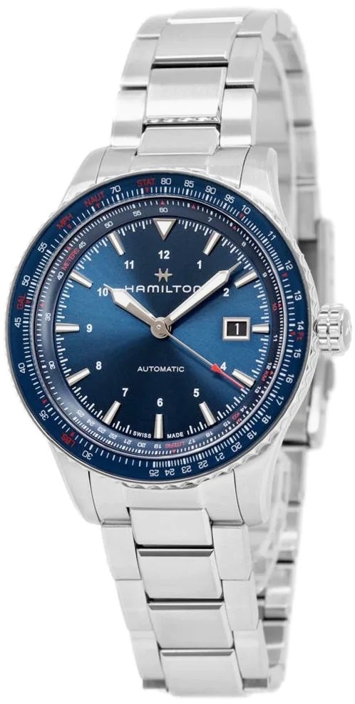 Hamilton Herreklokke H76645140 Khaki Aviation Blå/Stål Ø42 mm