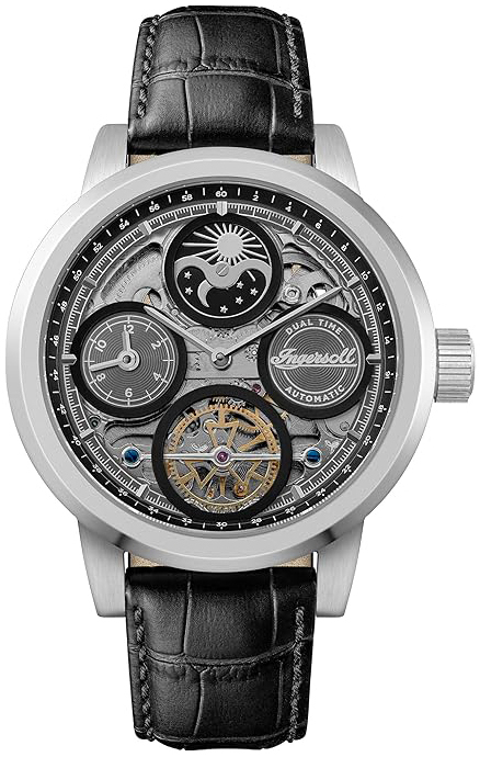 Ingersoll Herreklokke I16001 The Arc Grå/Lær Ø44 mm