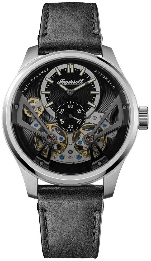 Ingersoll Herreklokke I16101 The Naismith Sort/Lær Ø46 mm