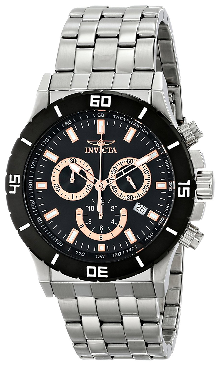 Invicta Specialty Herreklokke 0389 Sort/Stål Ø45 mm - Invicta