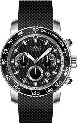 Invicta Specialty Herreklokke 11291 Sort/Gummi Ø45 mm - Invicta