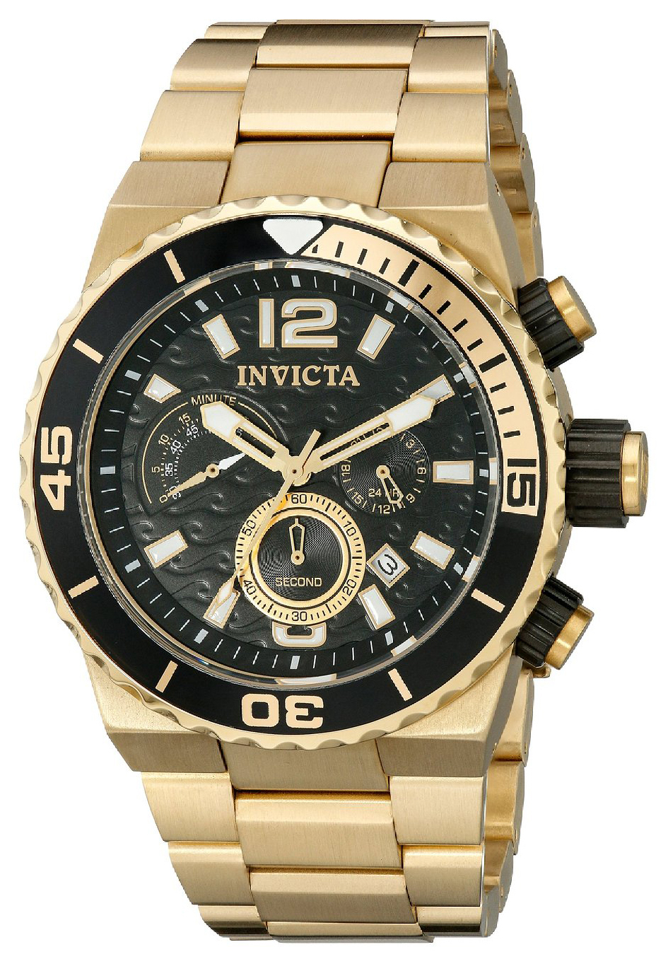 Invicta Pro Diver Herreklokke 1343 Sort/Gulltonet stål Ø48 mm - Invicta