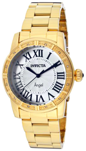 Invicta Angel Dameklokke 14374 Sølvfarget/Gulltonet stål Ø38 mm - Invicta