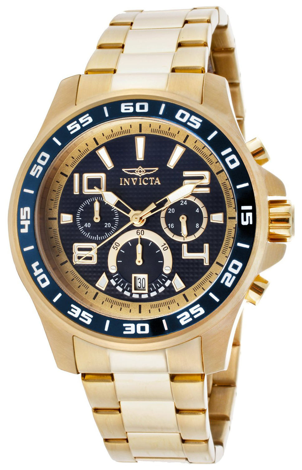 Invicta Specialty Herreklokke 14391 Blå/Gulltonet stål Ø45 mm - Invicta