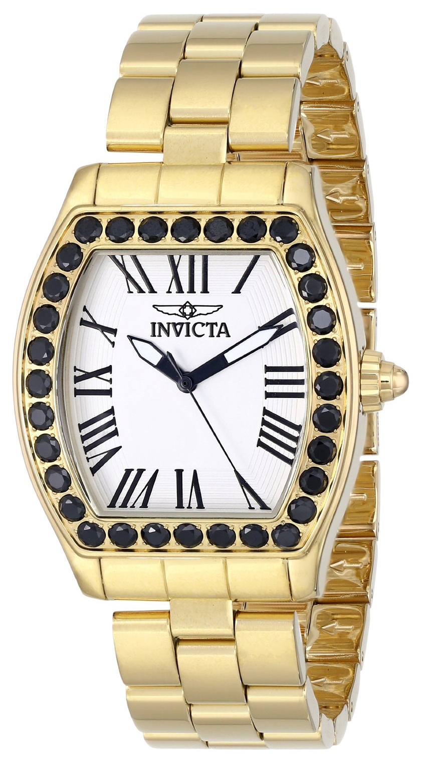 Invicta Angel Dameklokke 14530 Hvit/Gulltonet stål - Invicta