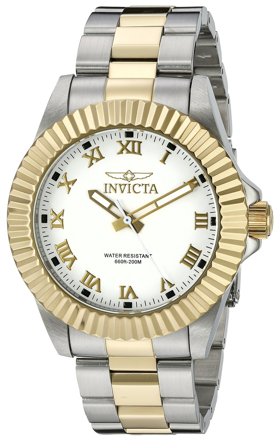 Invicta Pro Diver Herreklokke 16740 Hvit/Gulltonet stål Ø44 mm - Invicta