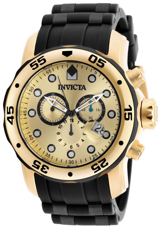 Invicta Pro Diver Herreklokke 18040 Gulltonet/Gummi Ø48 mm - Invicta