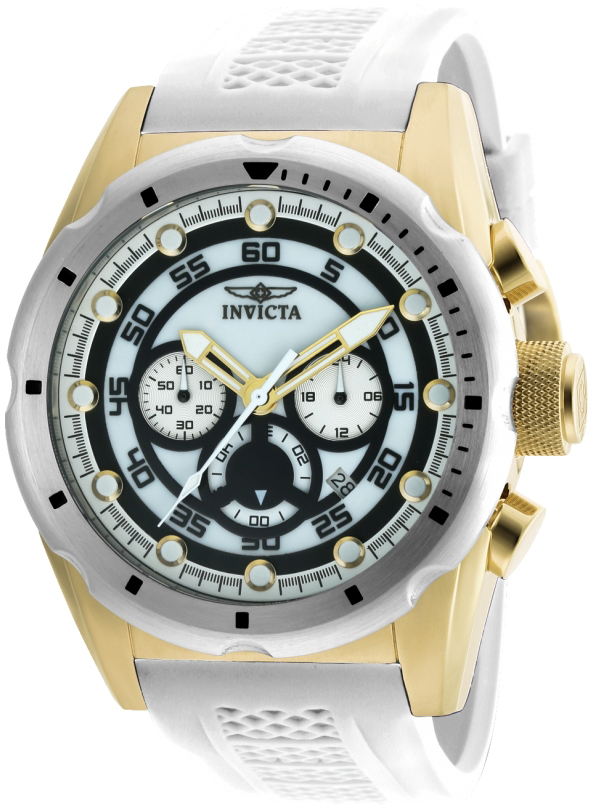 Invicta Herreklokke 20308SYB Speedway Hvit/Gummi Ø50 mm