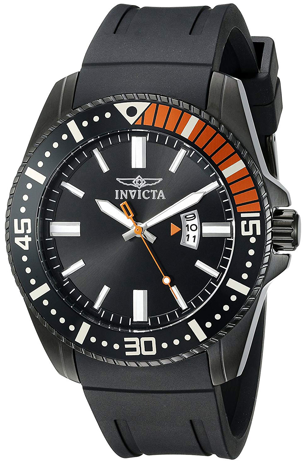 Invicta Pro Diver Herreklokke 21449 Sort/Gummi Ø48 mm - Invicta