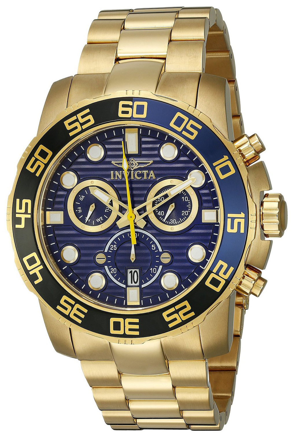 Invicta Pro Diver Herreklokke 21555 Blå/Gulltonet stål Ø50 mm - Invicta