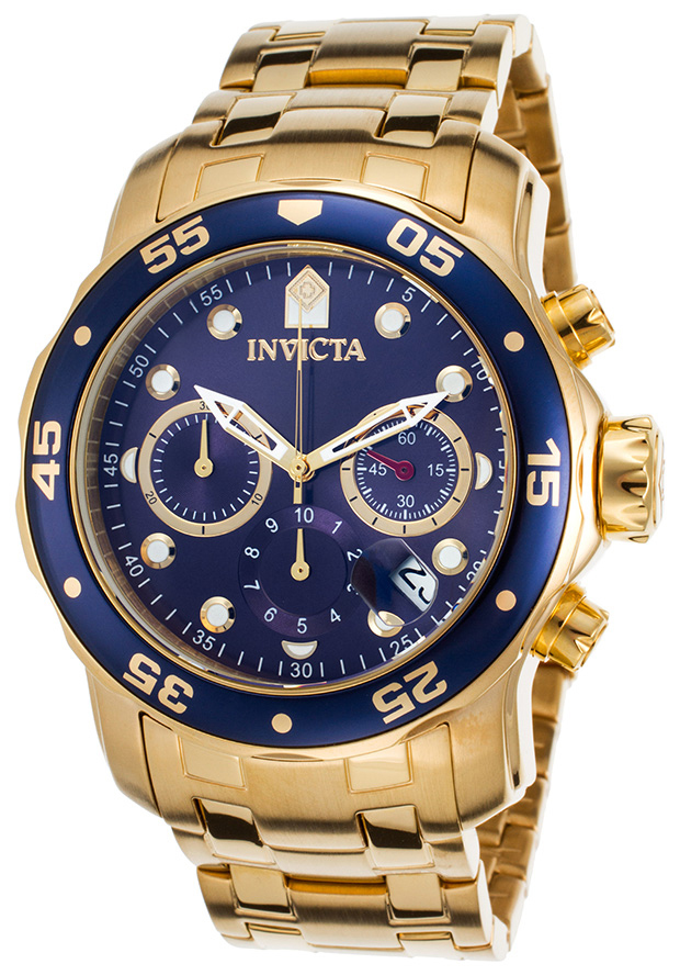 Invicta Pro Diver Herreklokke 21923 Blå/Gulltonet stål Ø48 mm - Invicta