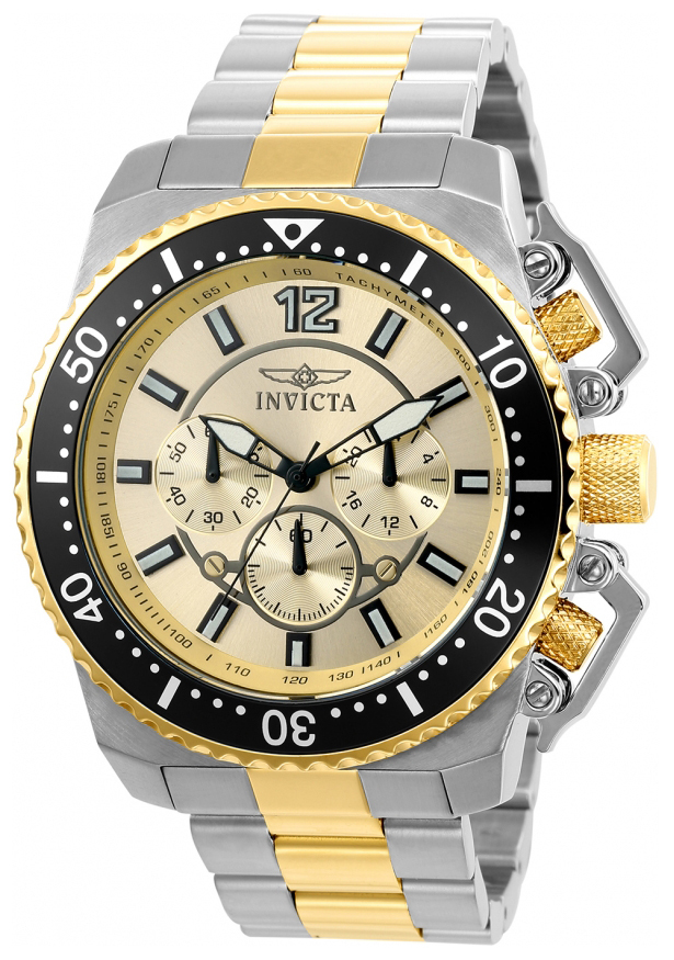 Invicta Pro Diver Herreklokke 21955 Gulltonet/Gulltonet stål Ø48 mm - Invicta