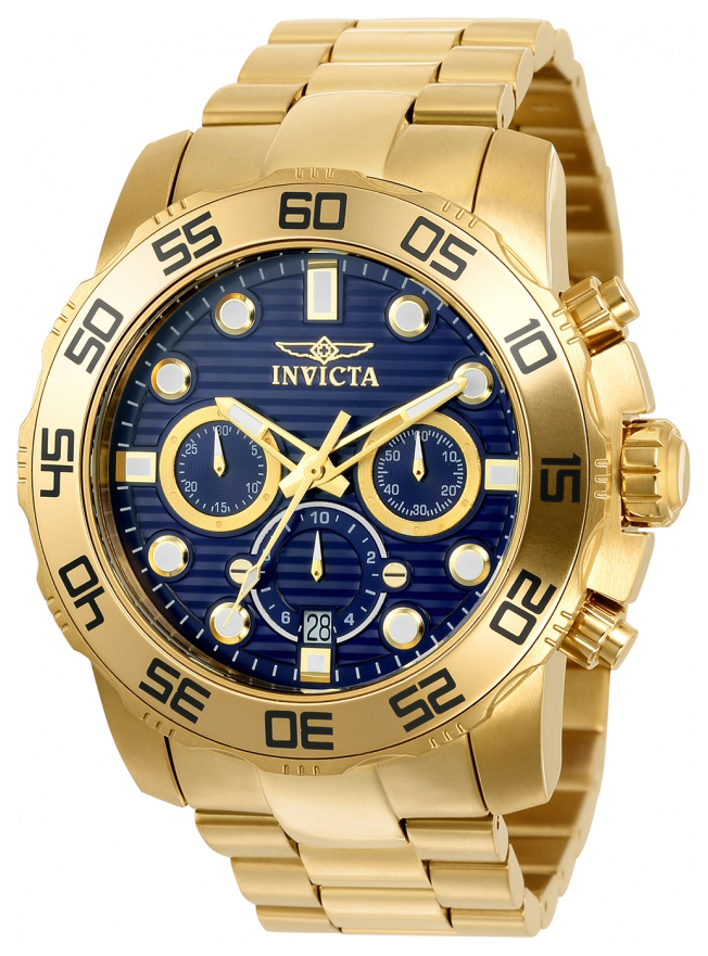 Invicta Pro Diver Herreklokke 22228 Blå/Gulltonet stål Ø50 mm - Invicta