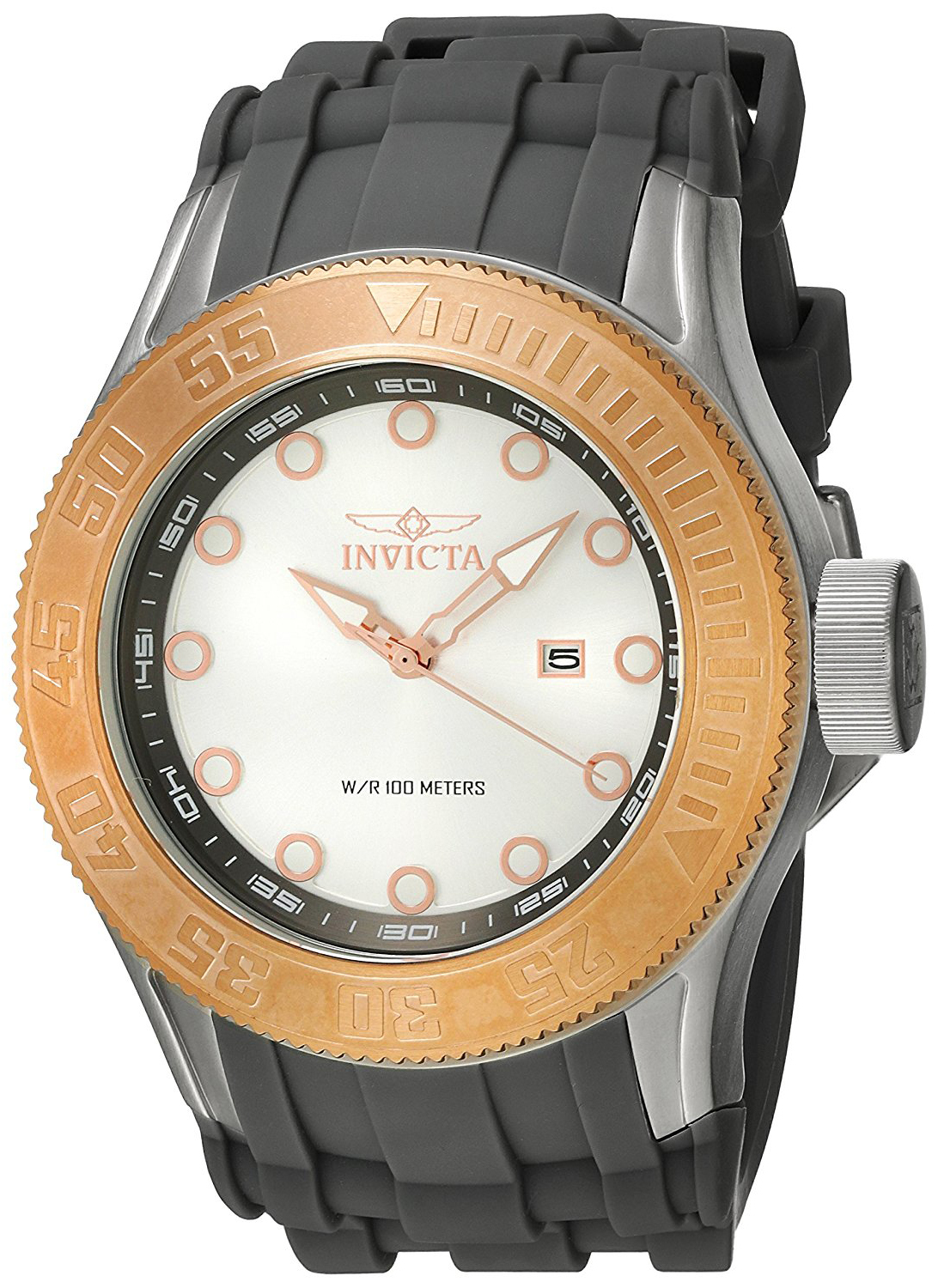 Invicta Pro Diver Herreklokke 22242 Sølvfarget/Gummi Ø50 mm - Invicta