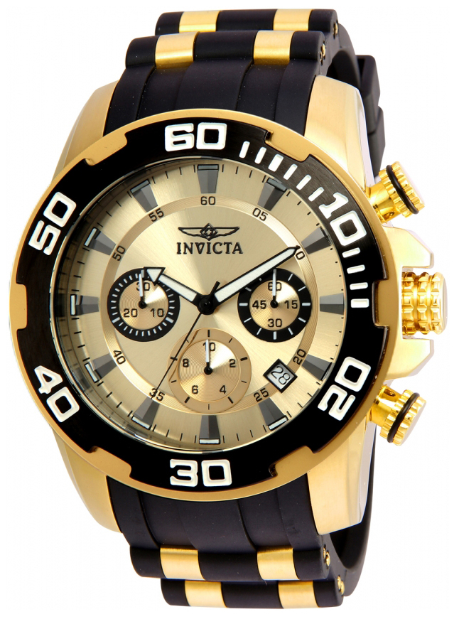 Invicta Pro Diver Herreklokke 22346 Gulltonet/Gulltonet stål Ø50 mm - Invicta