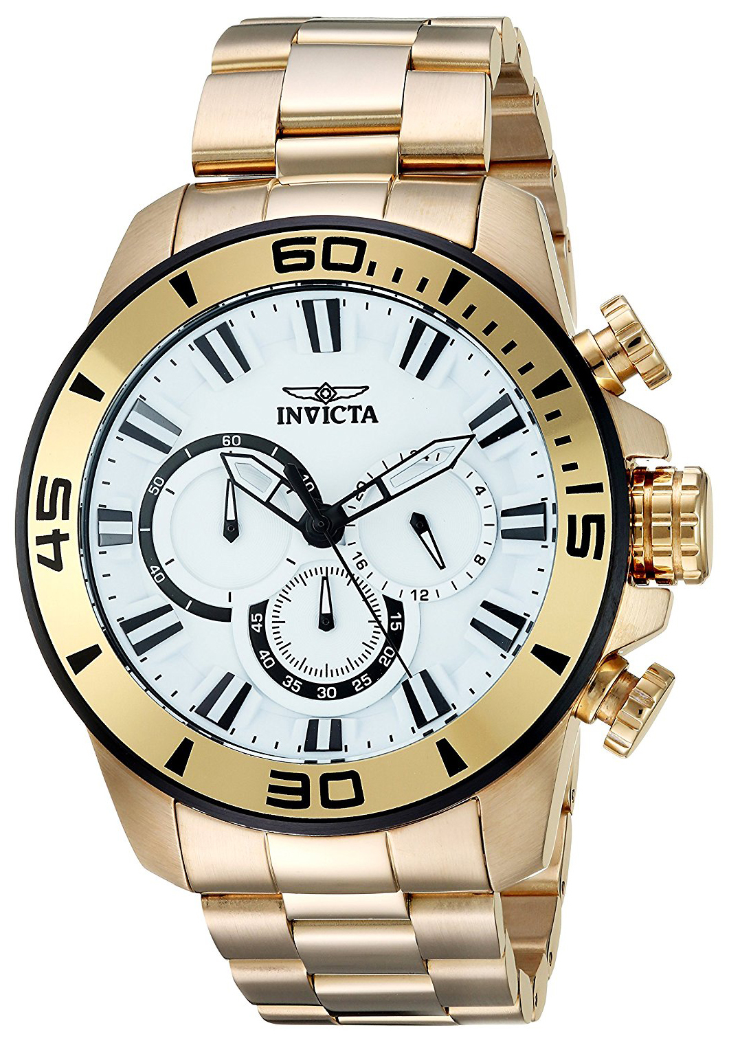 Invicta Pro Diver Herreklokke 22589 Hvit/Gulltonet stål Ø49 mm - Invicta