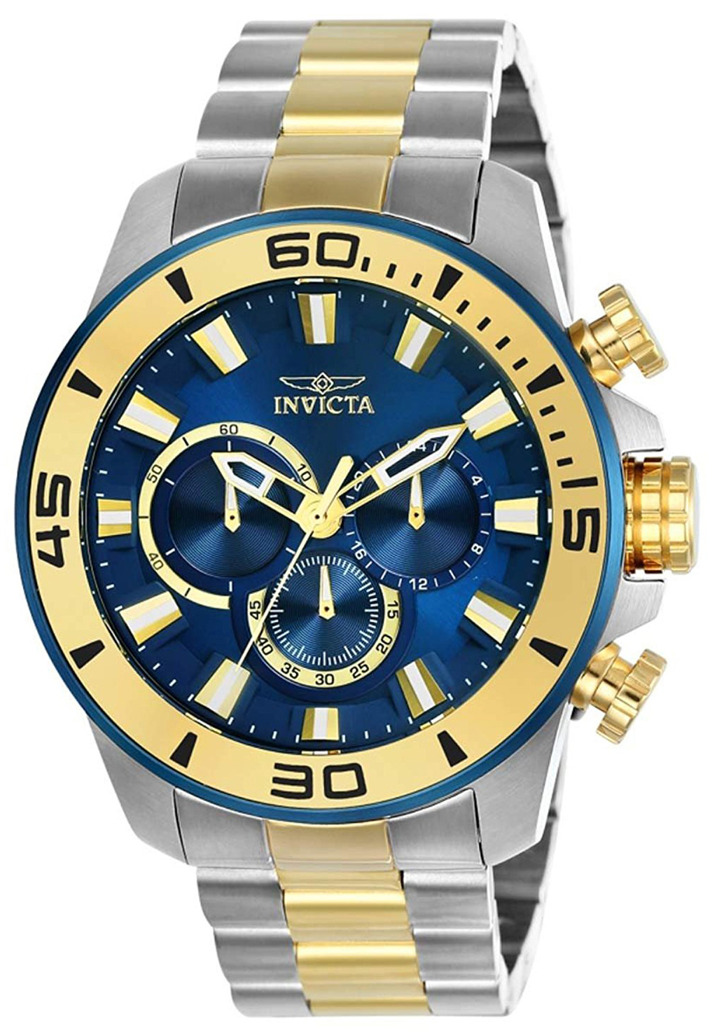 Invicta Pro Diver Herreklokke 22591 Blå/Gulltonet stål Ø48.5 mm - Invicta