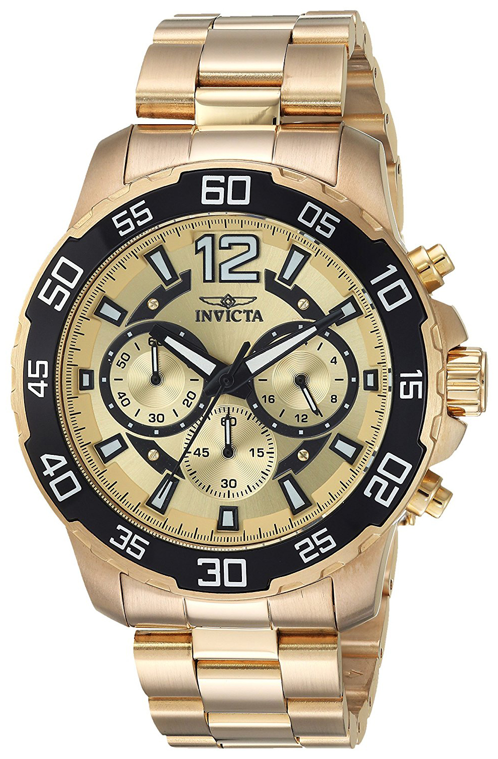 Invicta Pro Diver Herreklokke 22715 Gulltonet/Gulltonet stål Ø45 mm - Invicta