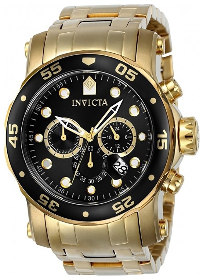 Invicta Pro Diver Herreklokke 23650 Sort/Gulltonet stål Ø48 mm - Invicta