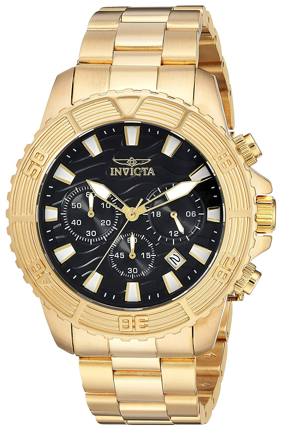 Invicta Pro Diver Herreklokke 24000 Sort/Gulltonet stål Ø46 mm - Invicta