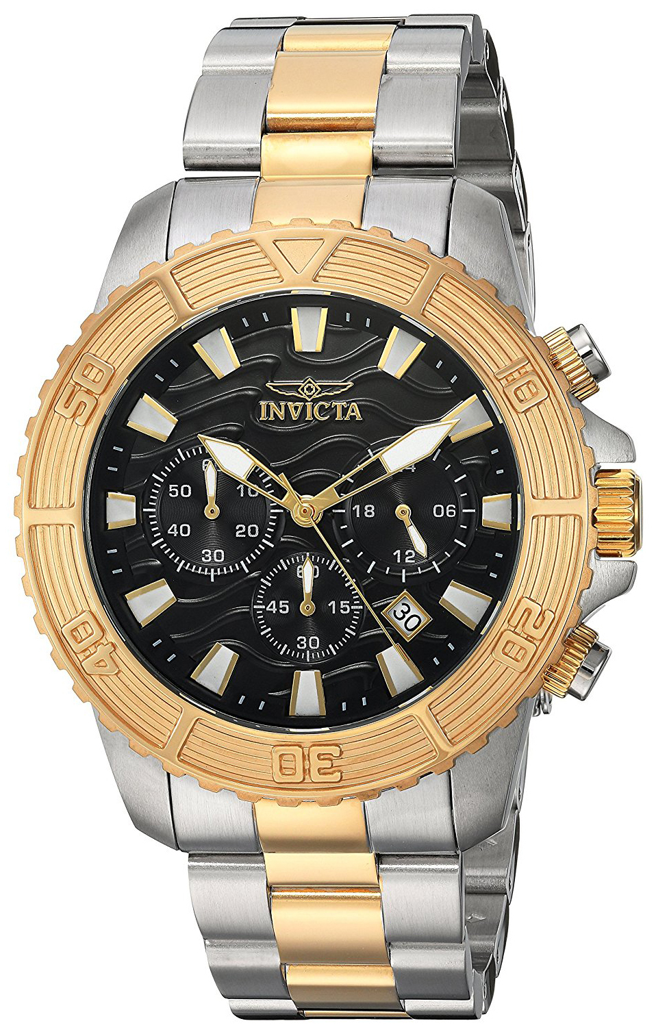 Invicta Pro Diver Herreklokke 24003 Sort/Gulltonet stål Ø46 mm - Invicta