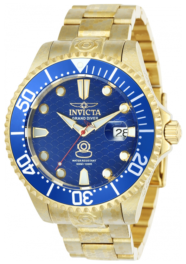 Invicta Pro Diver Herreklokke 24424 Blå/Gulltonet stål Ø47 mm - Invicta