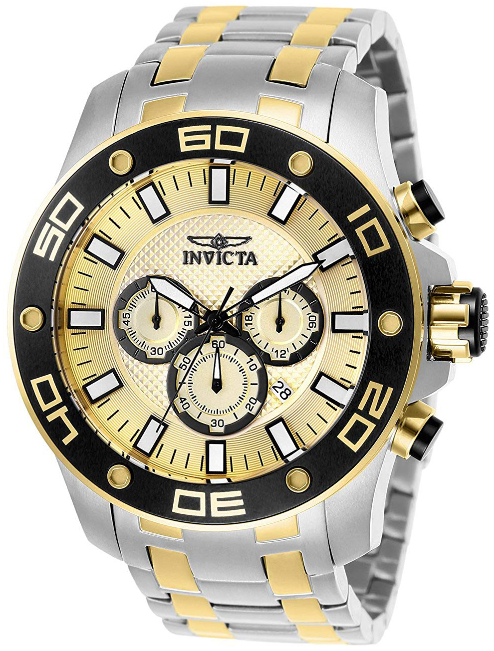 Invicta Pro Diver Herreklokke 26080 Gulltonet/Gulltonet stål Ø50 mm - Invicta