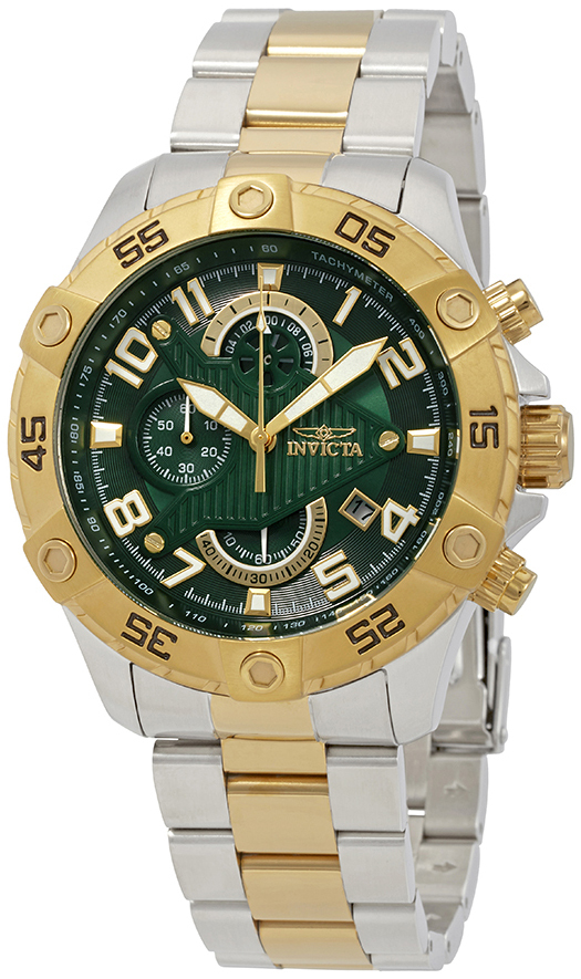 Invicta Herreklokke 26099 S1 Rally Grønn/Gulltonet stål Ø48 mm